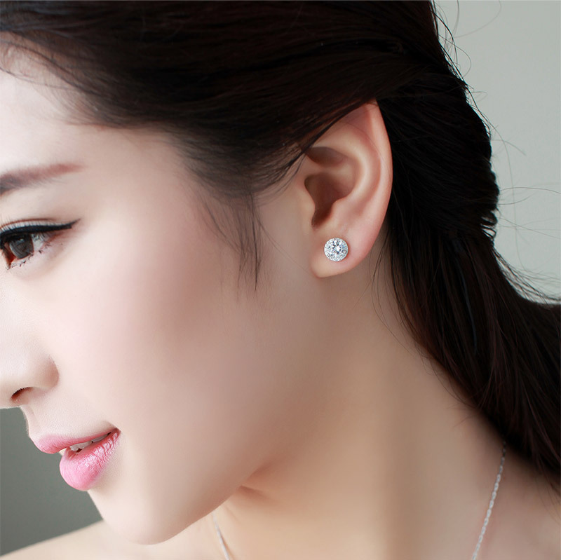 Stud Earrings Fashion Exquisite Rhinestone Zircon Crystal Earrings Female Earrings Factory Ornament Wholesale  Ear Studs