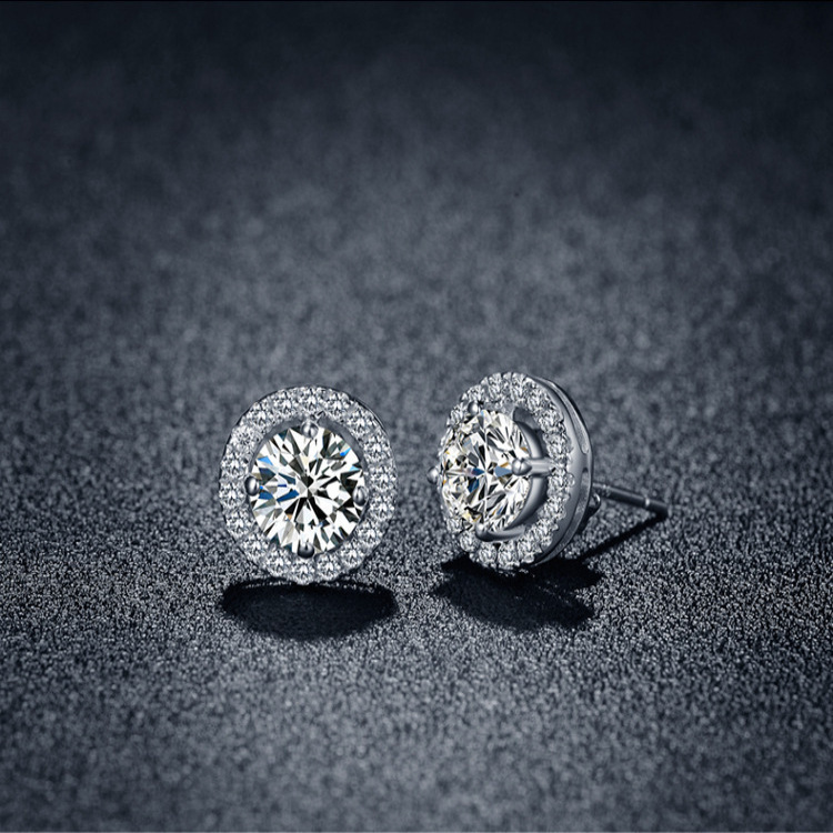 Stud Earrings Fashion Exquisite Rhinestone Zircon Crystal Earrings Female Earrings Factory Ornament Wholesale  Ear Studs