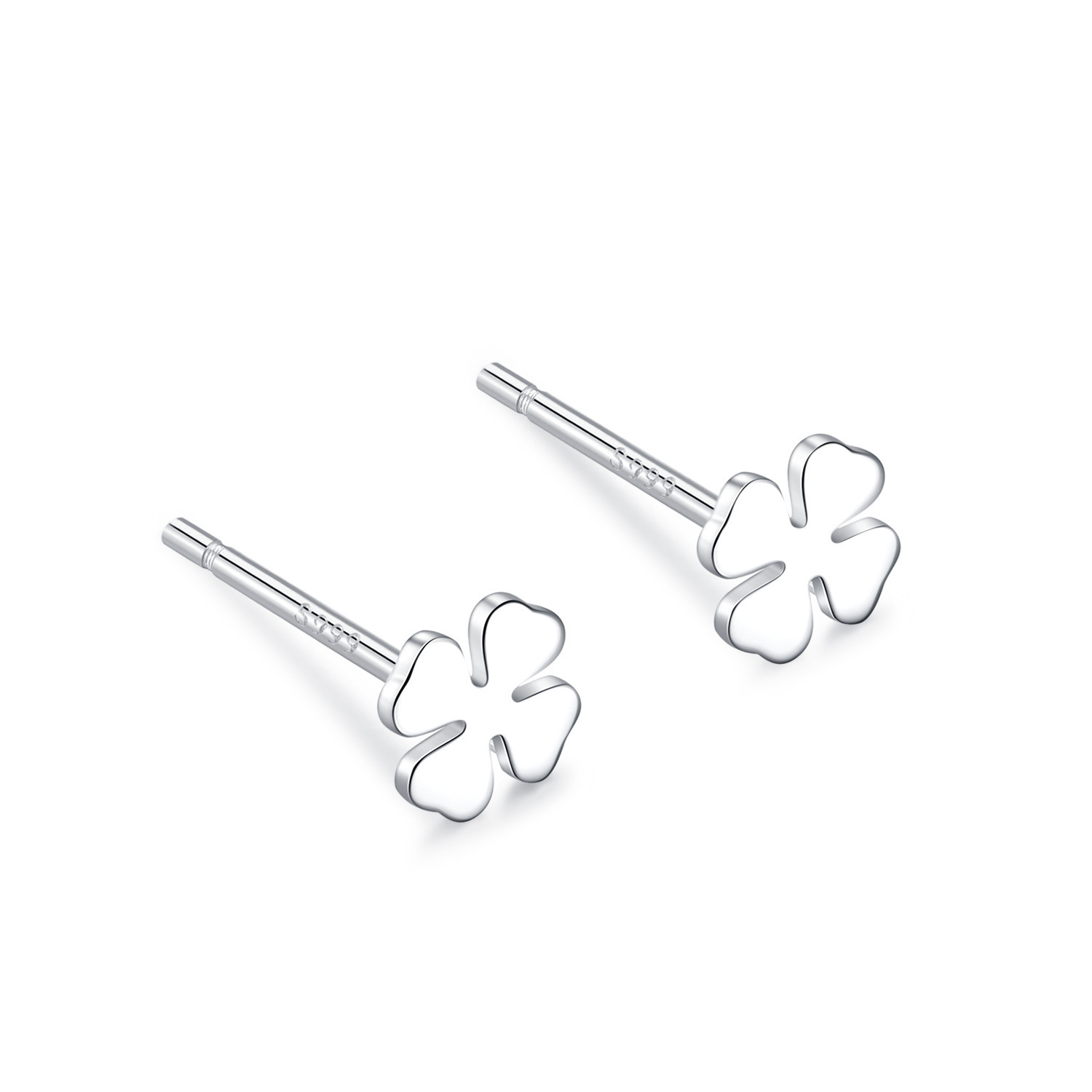 S999 Sterling Silver Pure Silver Plain Ear Studs Women&#039;s Simple Ear-Caring Earrings Niche Tide Ear Bone Stud Ear Bar Ear Rings Wholesale