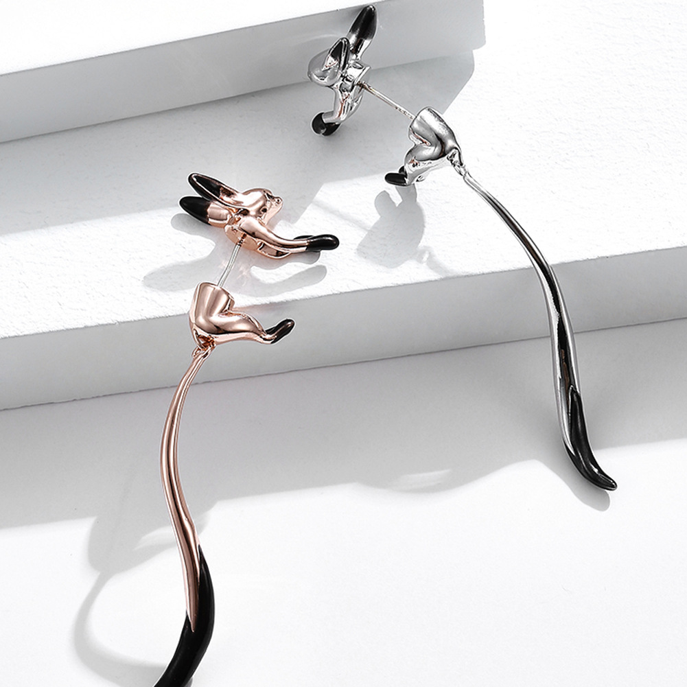 Factory Direct Sales Copper Enamel Glaze Stud Earrings Female Summer Niche Cute Fox Earrings Ake266  Ear Studs