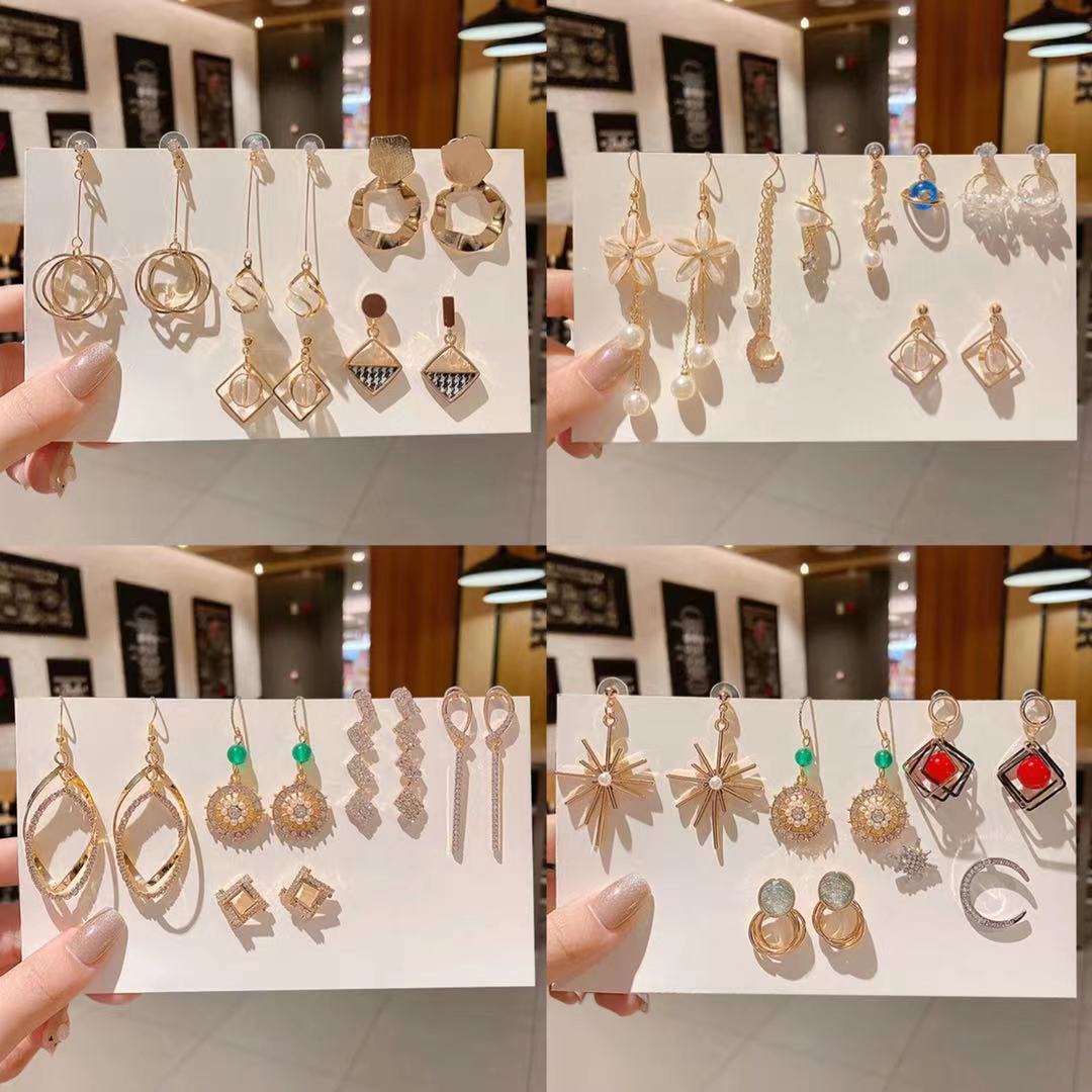 Make round Face Thin-Looked Stud Earrings Refined Wild Earrings Silver Needle Anti Allergy Jewelry Wholesale  Ear Studs