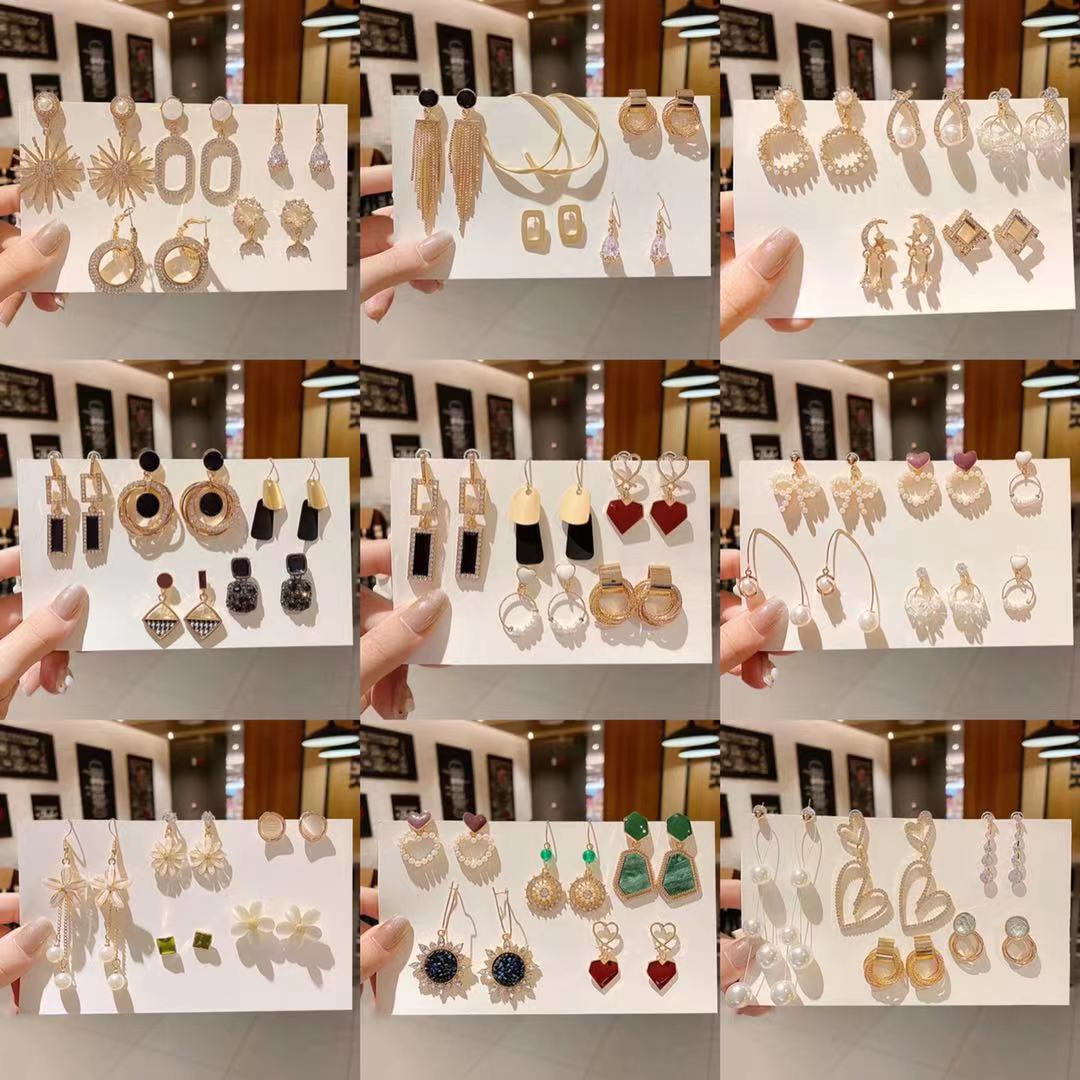 Make round Face Thin-Looked Stud Earrings Refined Wild Earrings Silver Needle Anti Allergy Jewelry Wholesale  Ear Studs