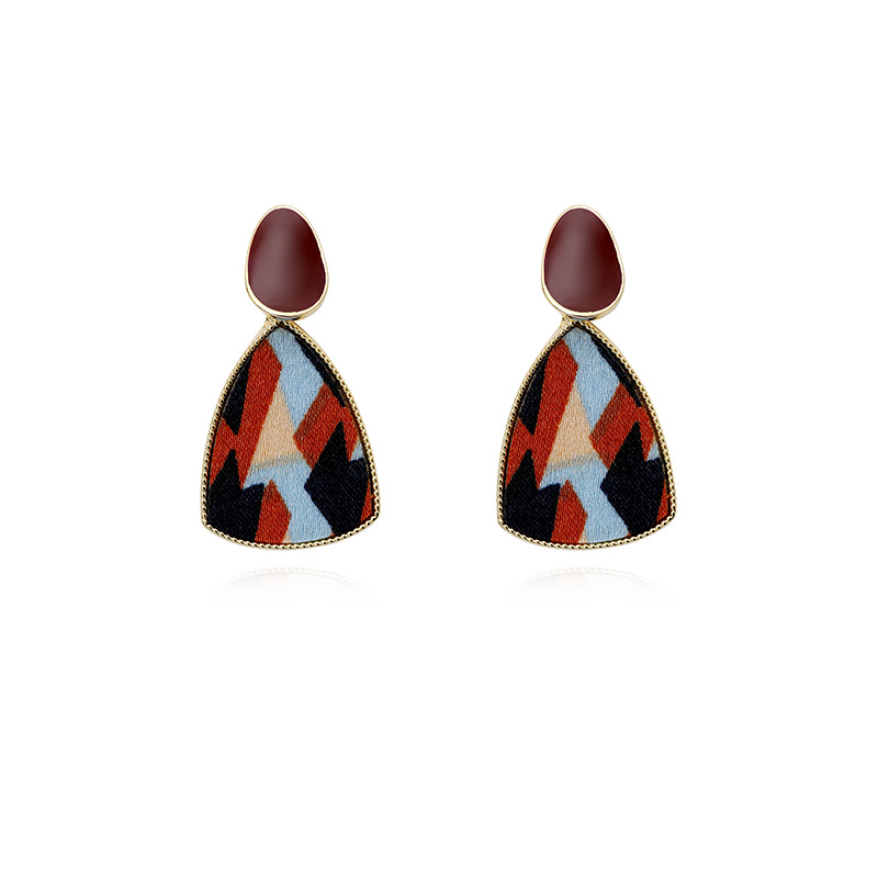  Stitching Contrast Earrings Korean Retro Temperament Dripping Stud Earrings Personality Wild Earrings  Ear Studs