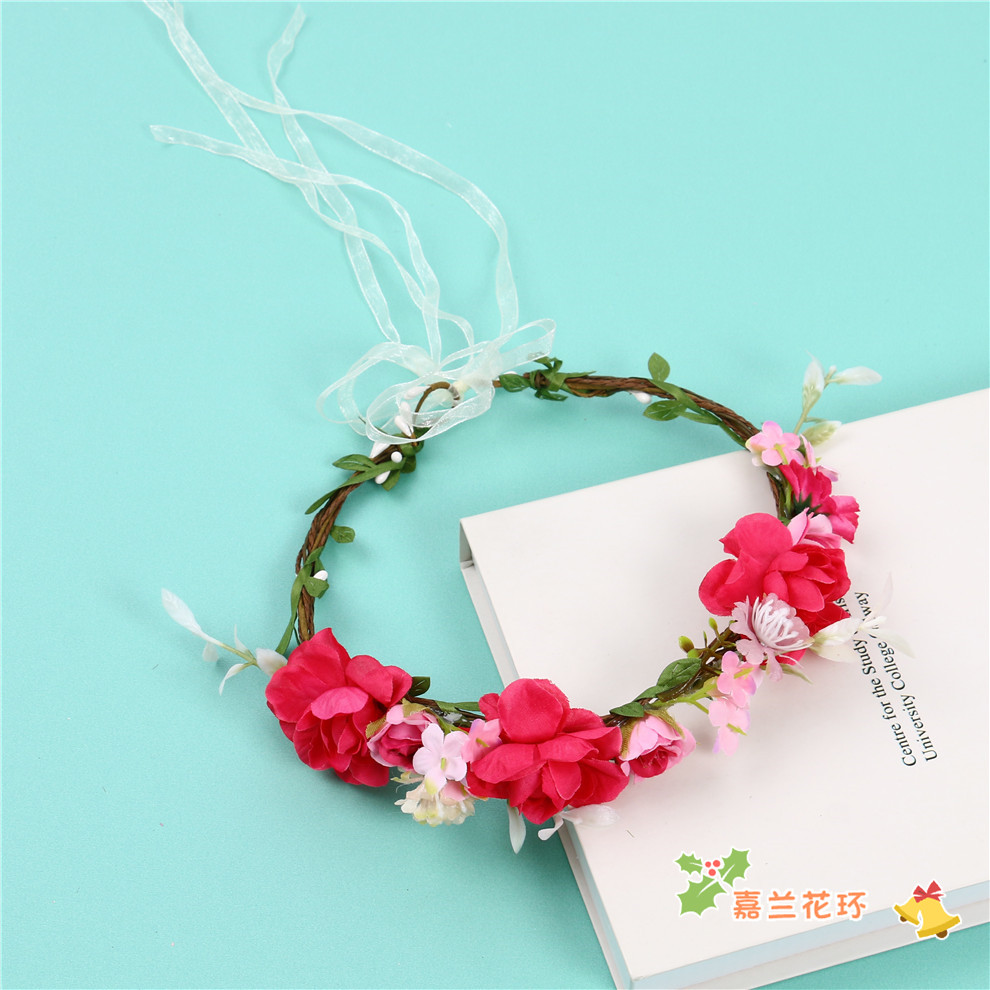 Mori Girl Artificial Flower Garland Rattan Bridal Flower Headdress Headdress Flower Headband Photo Hair Accessories