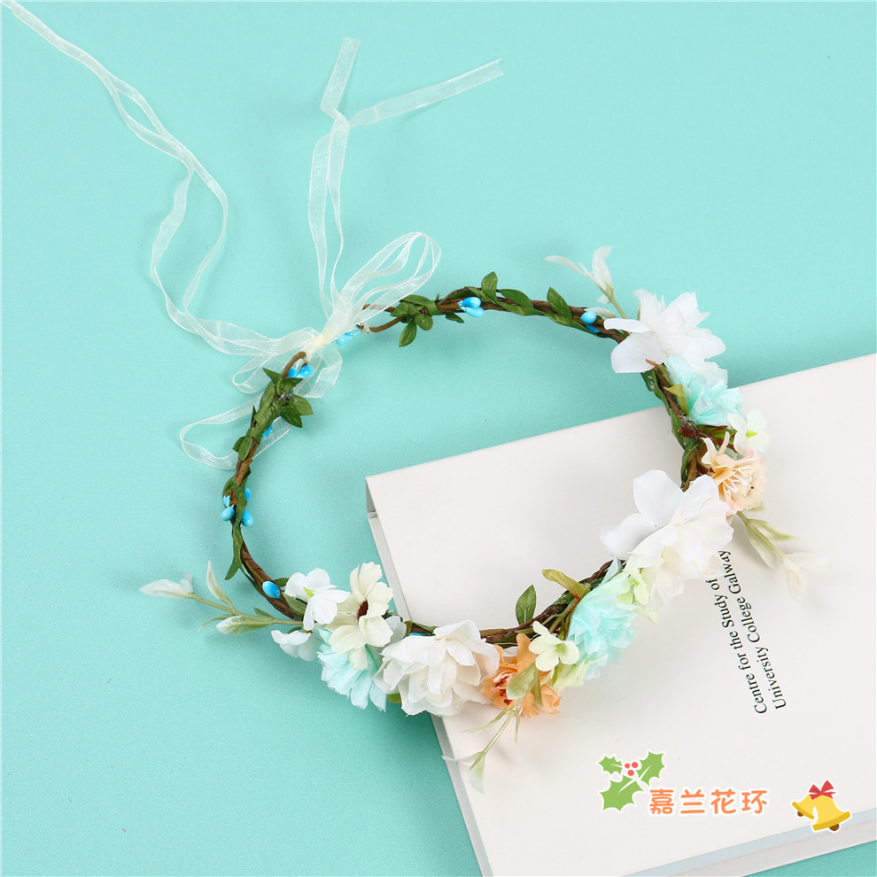 Mori Girl Artificial Flower Garland Rattan Bridal Flower Headdress Headdress Flower Headband Photo Hair Accessories
