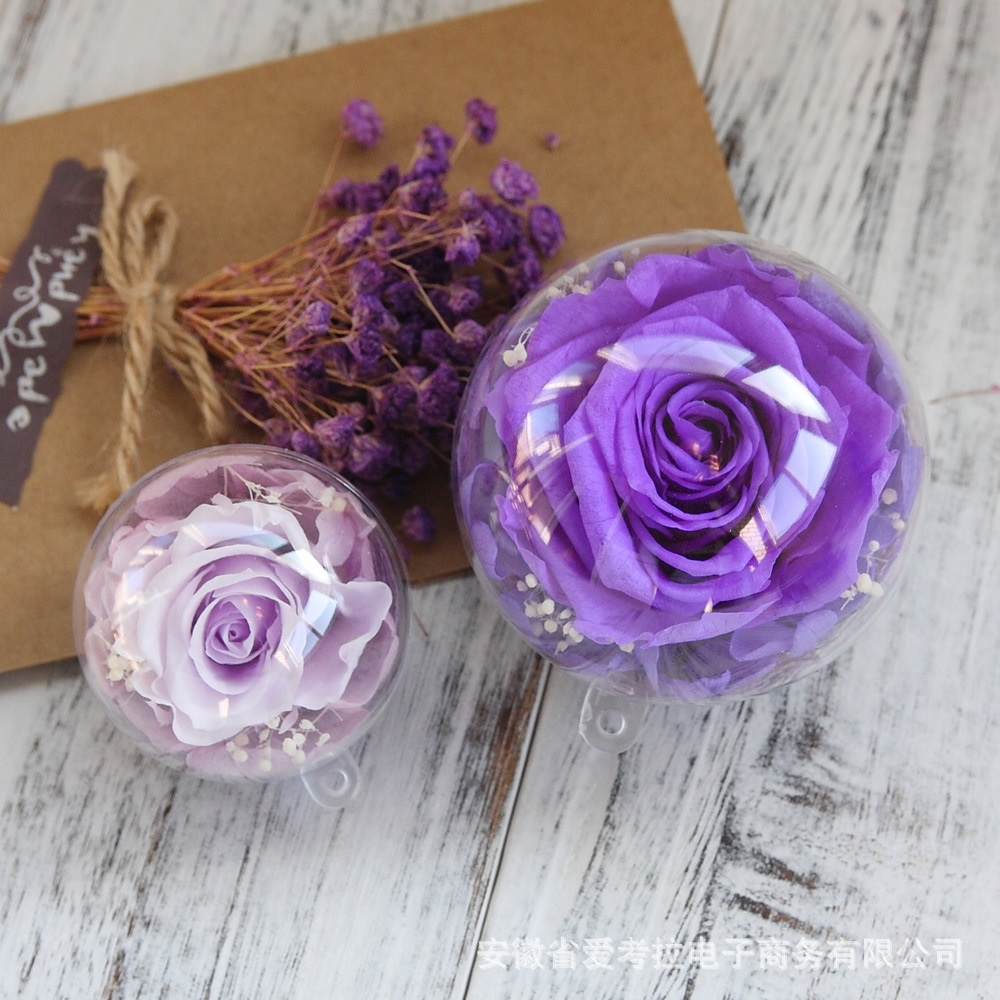 Preserved Fresh Flower Keychain Car Hanging Finished Product Floral Ball Bag Ornaments Valentine&#039;s Day Gift Hand Gift DIY Accessories