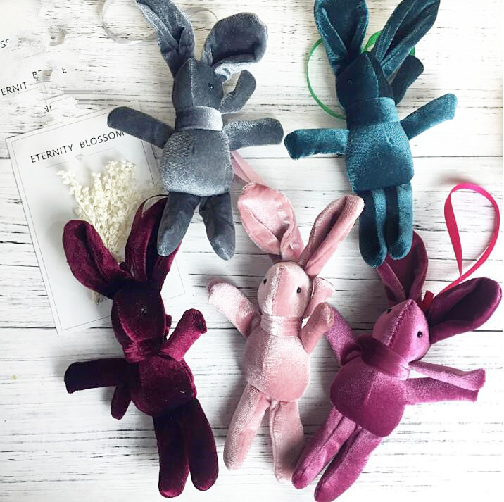 flower bouquet rabbit plush pendant rabbit doll Valentine &#039;s Day plush rabbit companion hand gift bag accessories