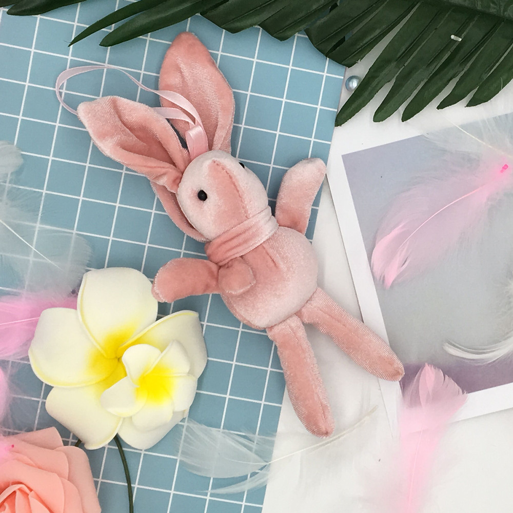flower bouquet rabbit plush pendant rabbit doll Valentine &#039;s Day plush rabbit companion hand gift bag accessories