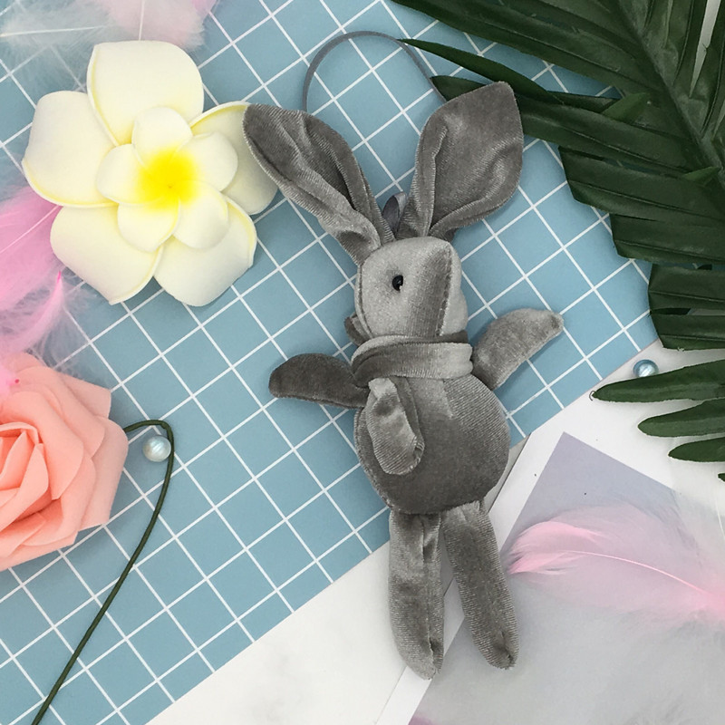 flower bouquet rabbit plush pendant rabbit doll Valentine &#039;s Day plush rabbit companion hand gift bag accessories
