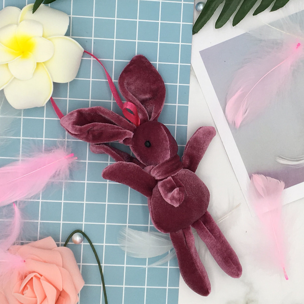 flower bouquet rabbit plush pendant rabbit doll Valentine &#039;s Day plush rabbit companion hand gift bag accessories