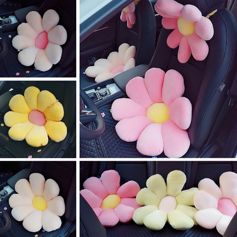 Cushion Fresh Flower Headrest Car Interior Design Accessories Chrysanthemum Shoulder Pad Chair Cushion Car Seat Cushion