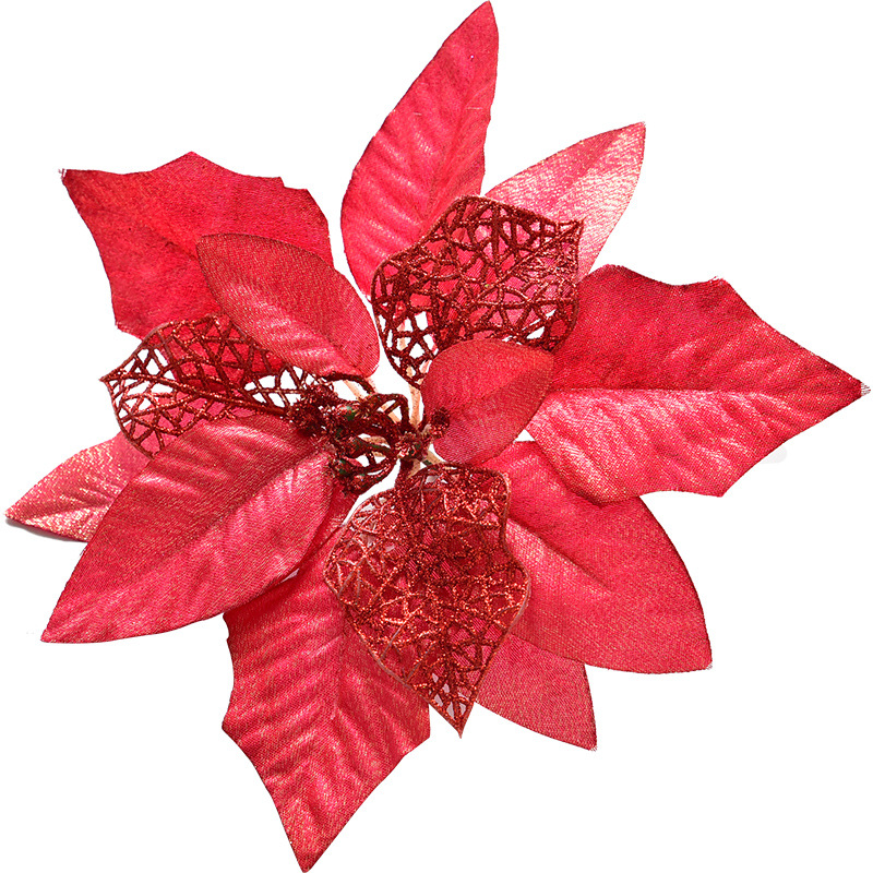 Noki Glitter Christmas flowers imitation flowers decoration accessories, a DIY Christmas tree garland garland