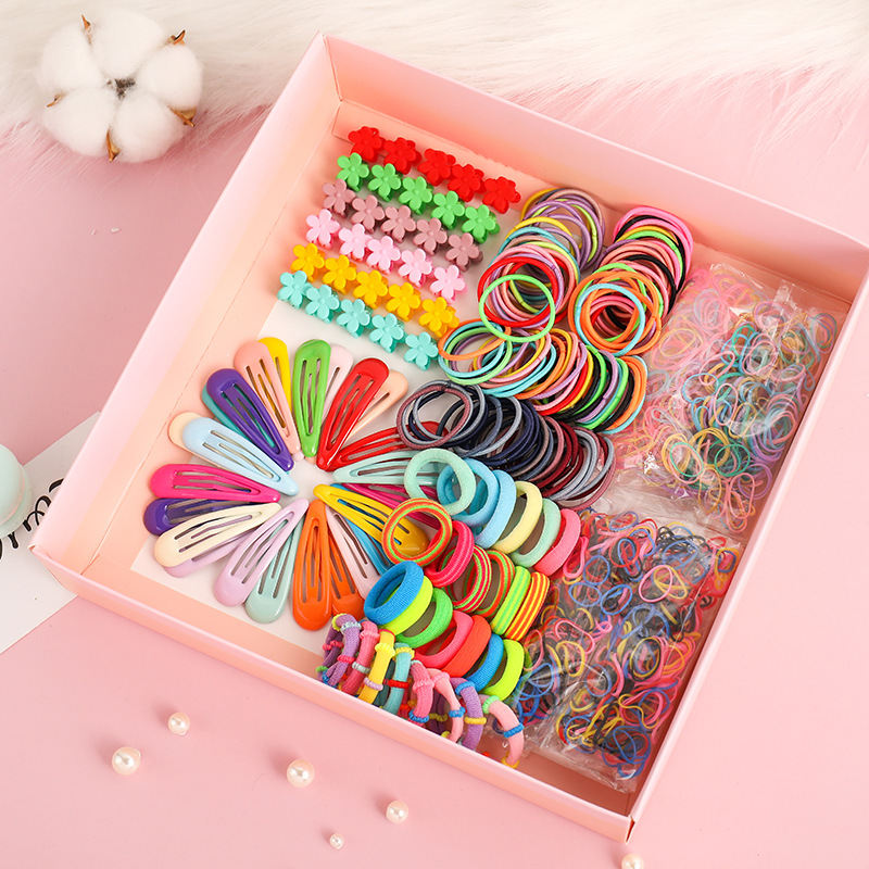 Hair Accessories Female Korean Hairpin Headband Gift Set Girl Baby Small Flower Grip BB Clip Children&#039;s Rubber Band Hair Rope Female