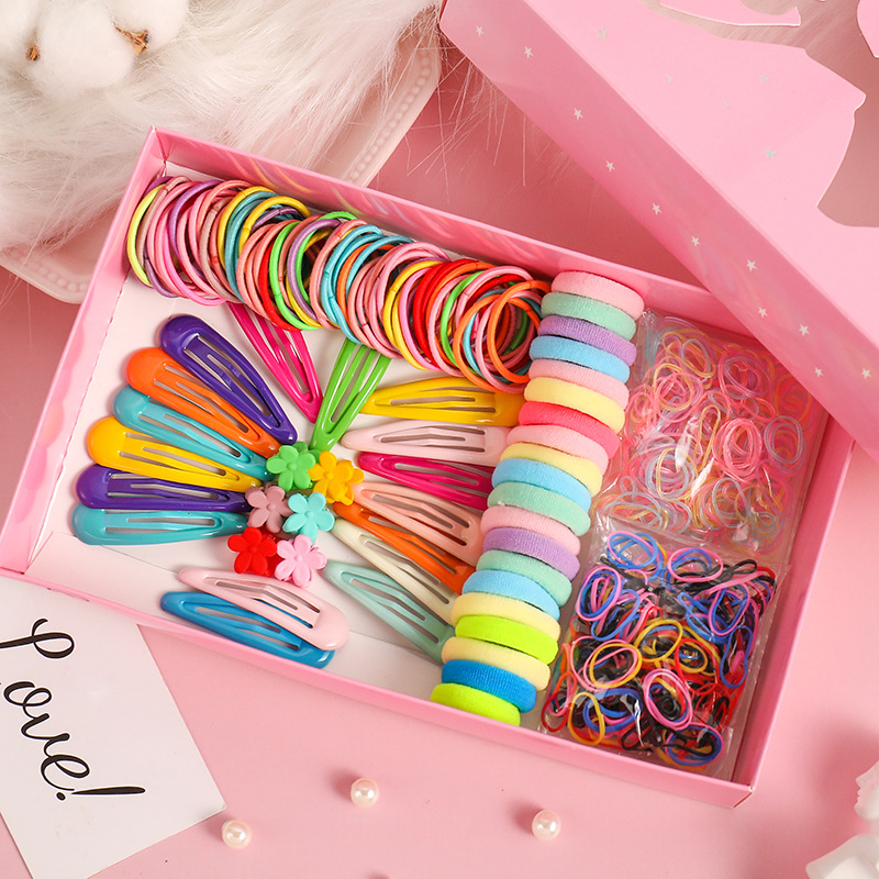 Hair Accessories Female Korean Hairpin Headband Gift Set Girl Baby Small Flower Grip BB Clip Children&#039;s Rubber Band Hair Rope Female