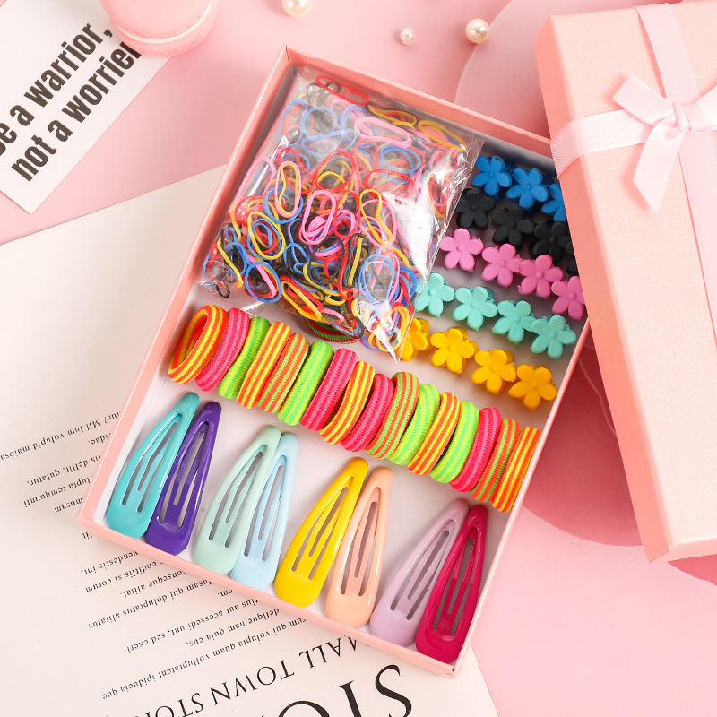 Hair Accessories Female Korean Hairpin Headband Gift Set Girl Baby Small Flower Grip BB Clip Children&#039;s Rubber Band Hair Rope Female