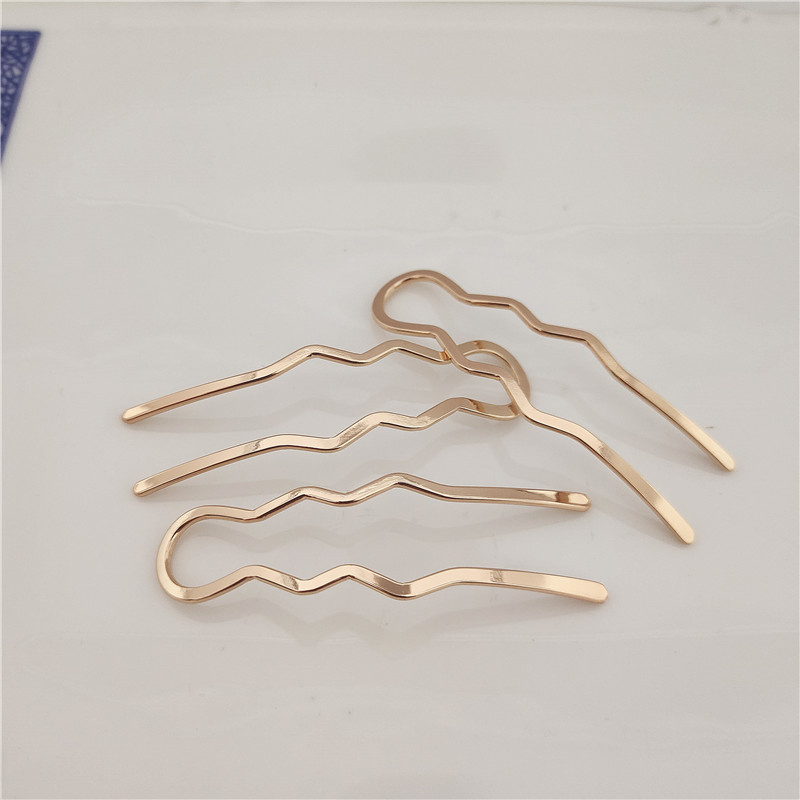 Yingyi Ornament DIY Pure Copper Wrapped Flower Body Wave U Hairpin Headdress Antiquity Hair Clasp Accessories KC Electrophoresis Color Retention