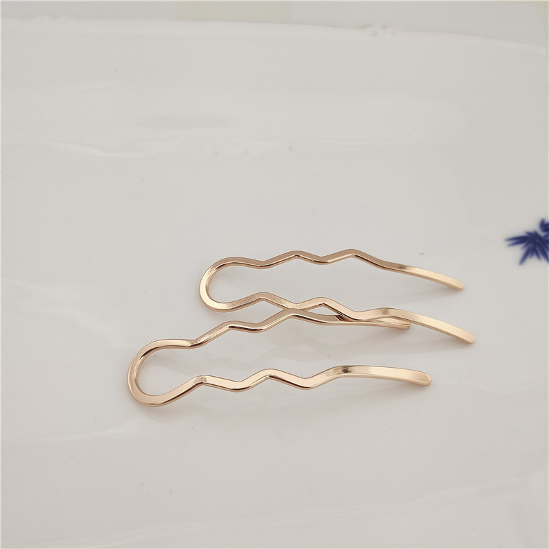 Yingyi Ornament DIY Pure Copper Wrapped Flower Body Wave U Hairpin Headdress Antiquity Hair Clasp Accessories KC Electrophoresis Color Retention