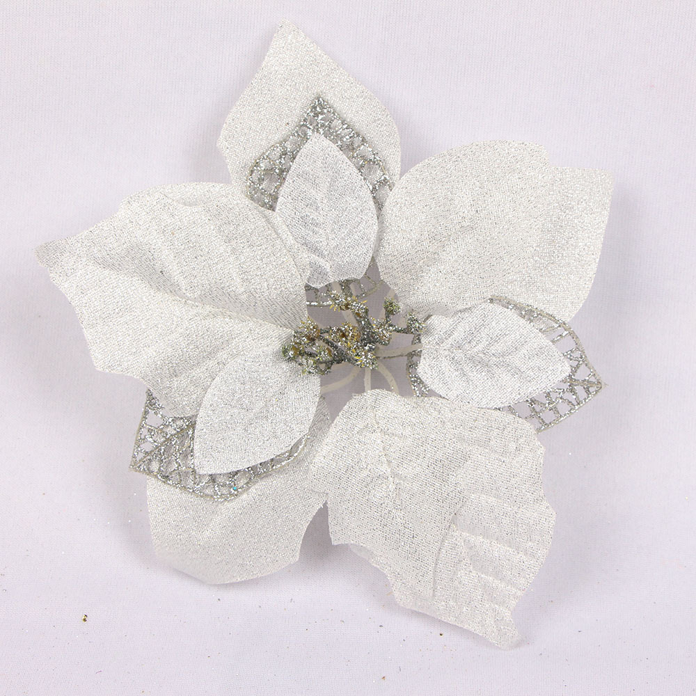 pink edge Christmas flowers 22cm large flowers 6 color Christmas tree decoration Garland Accessories manufacturers whole