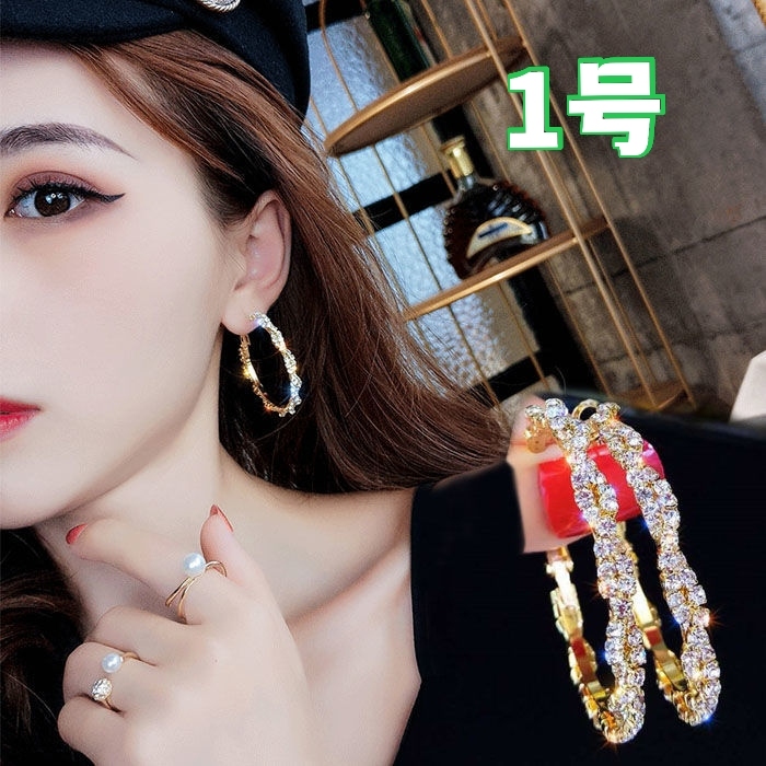 European and American Personalized Exaggerated Big Hoop Earrings Women&#039;s Long Graceful Online Influencer Sexy 925 Earrin