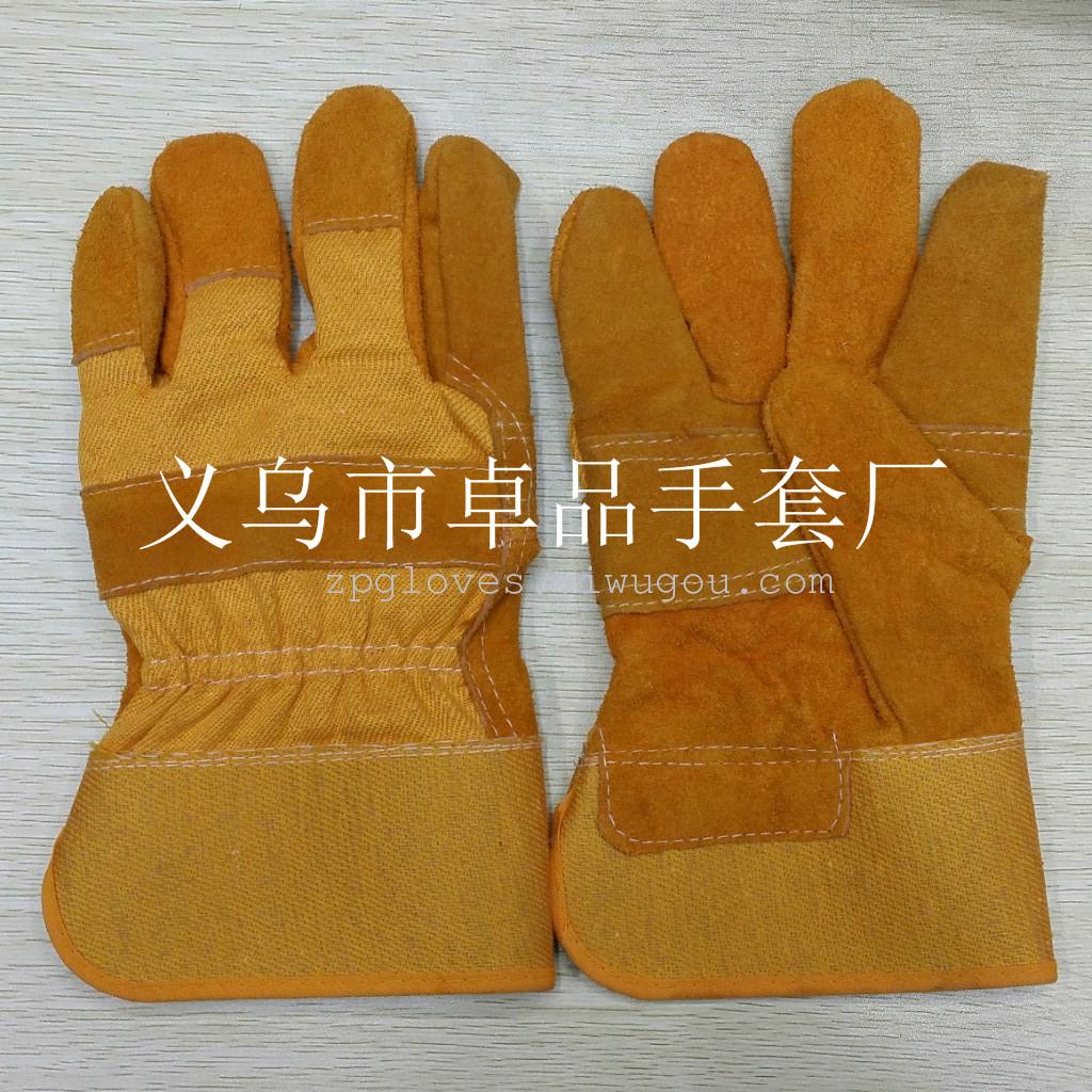 Golden Palm welding gloves wear full split leather gloves labor supplies