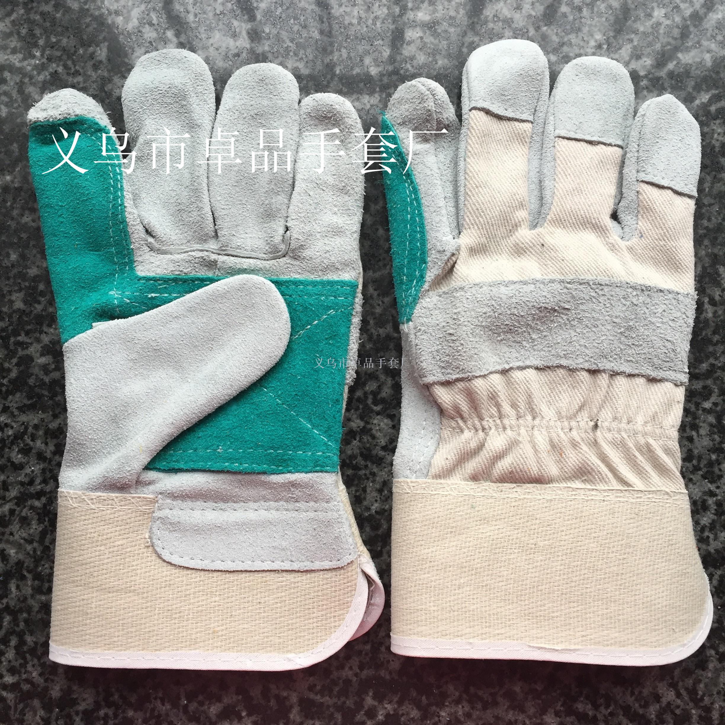 Manufacturers direct ABC class twill wear - resistant reinforced short welder leather gloves