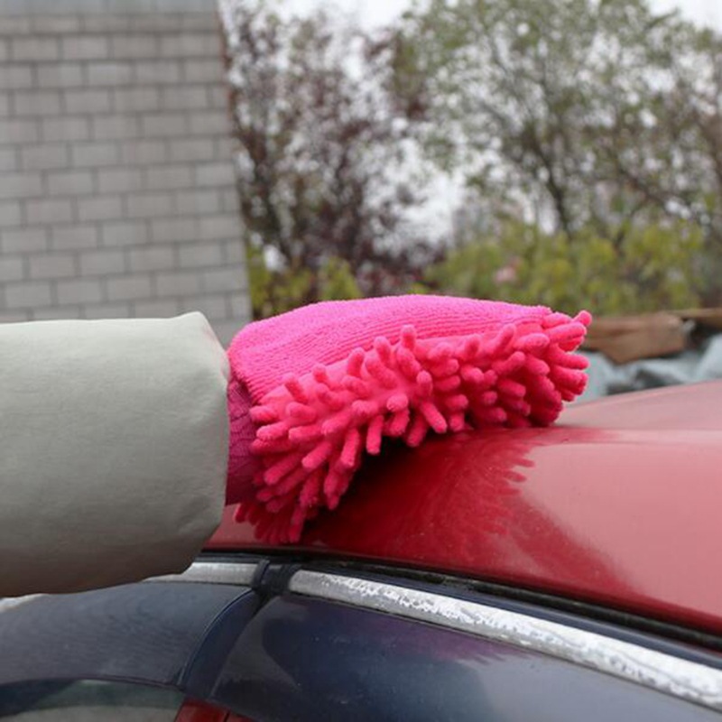 Single-Sided Car Washing Gloves High Density Car Wash Gloves Car Coral Fleece Cleaning Gloves Chenille Gloves