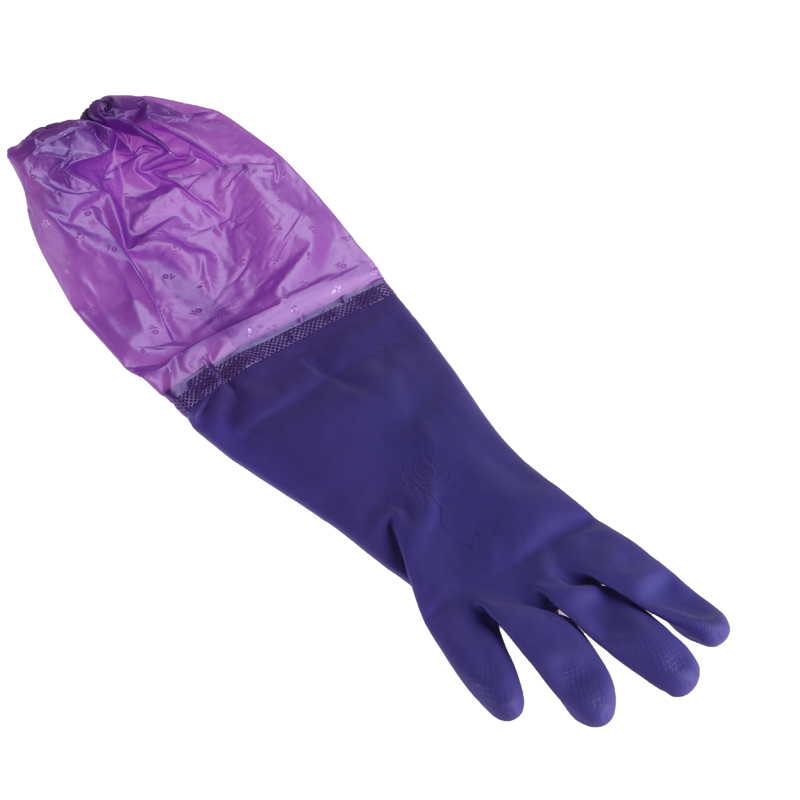 Winter keep warm long type waterproof cleaning gloves housework gloves