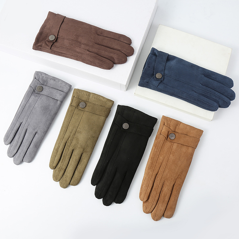 New Deerskin Warm Gloves Outdoor Cold Protection Thickening Cycling Gloves Winter Anti-Freezing Skating Ski Gloves