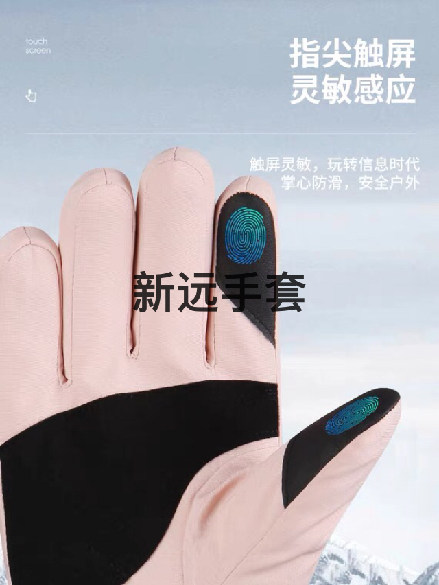 Xinyuan Ski Gloves Women&#039;s Winter Fleece Lined Padded Warm Keeping Touch Screen Waterproof Cold-Proof Windproof and Freeze-Proof Household Cycling Cover