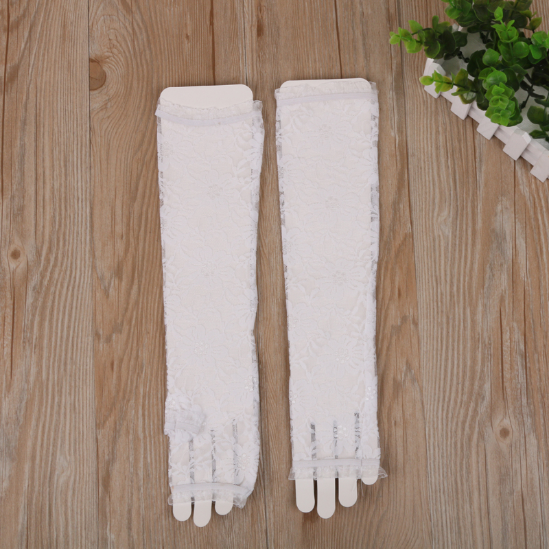 Women&#039;s Long Half Finger Lace Gloves Summer Thin Type Sunscreen Lace Open Finger Driving Arm Sleeve