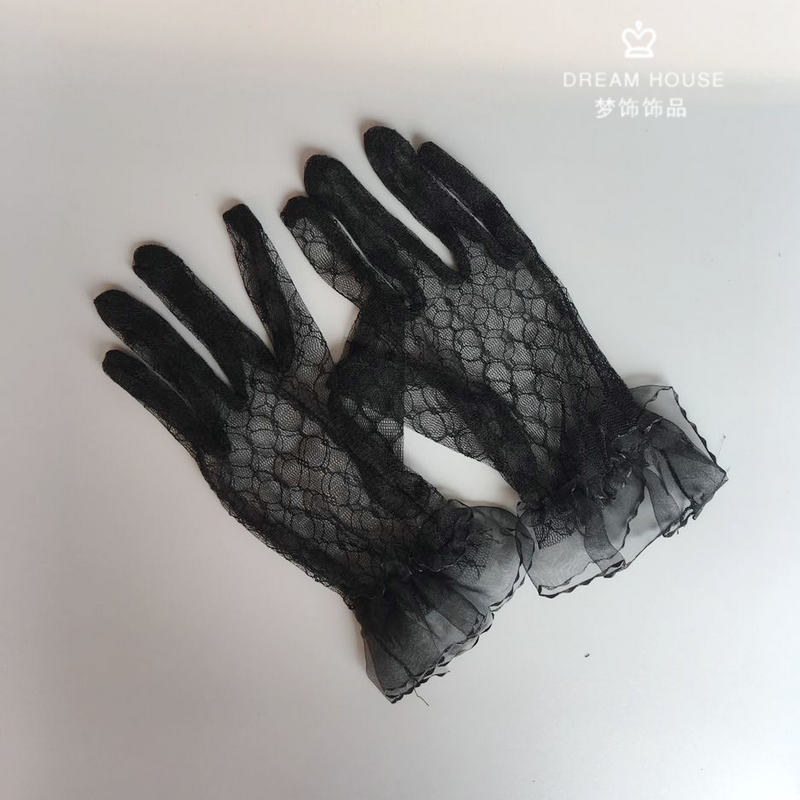 Wholesale New Bridal Wedding Gloves Lace Gloves Pointed Black Gloves Wedding Gloves