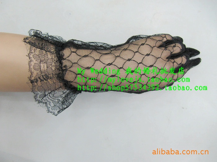 Wholesale New Bridal Wedding Gloves Lace Gloves Pointed Black Gloves Wedding Gloves