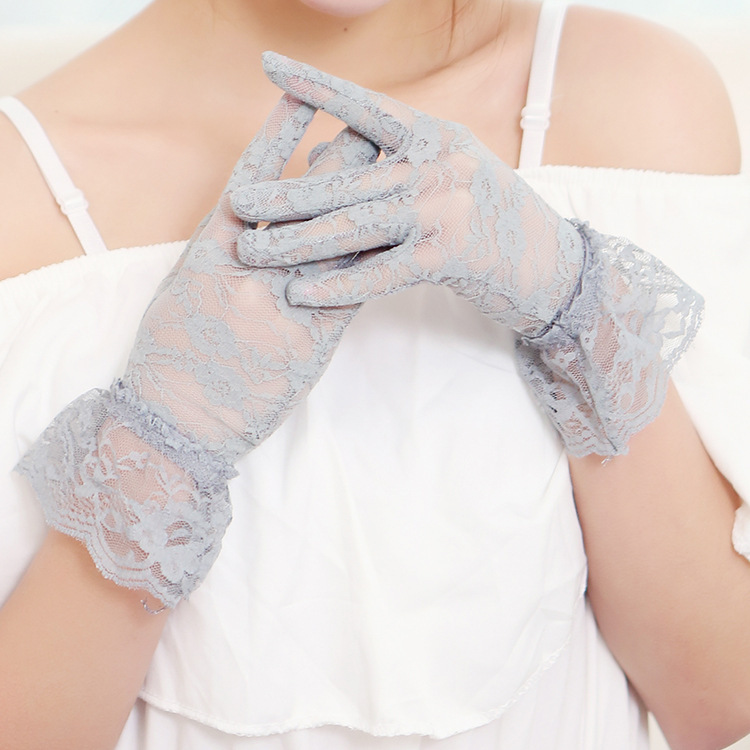 Lace Short Sun Protection Gloves Large Lace Driving UV Protection Lace Gloves Wedding Wholesale Lace Gloves