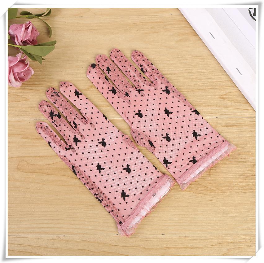 Internet Celebrity New Sunscreen Gloves Women&#039;s Summer Korean-Style Outdoor Lace Gloves with Fingers