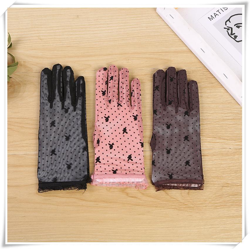 Internet Celebrity New Sunscreen Gloves Women&#039;s Summer Korean-Style Outdoor Lace Gloves with Fingers