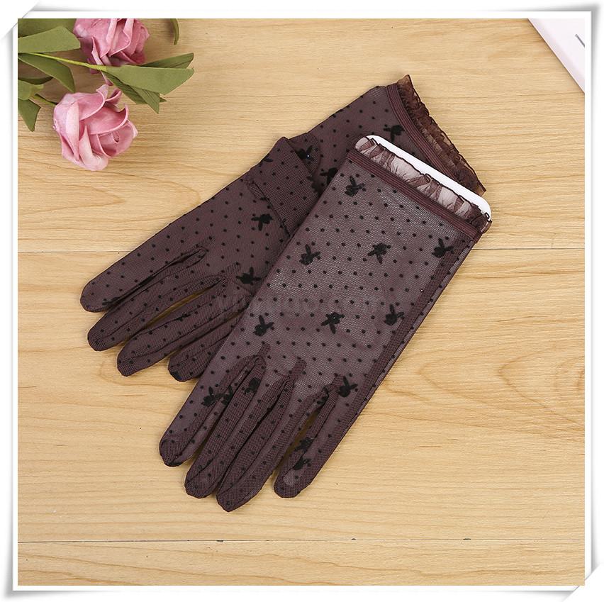 Internet Celebrity New Sunscreen Gloves Women&#039;s Summer Korean-Style Outdoor Lace Gloves with Fingers