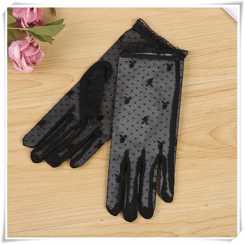 Internet Celebrity New Sunscreen Gloves Women&#039;s Summer Korean-Style Outdoor Lace Gloves with Fingers