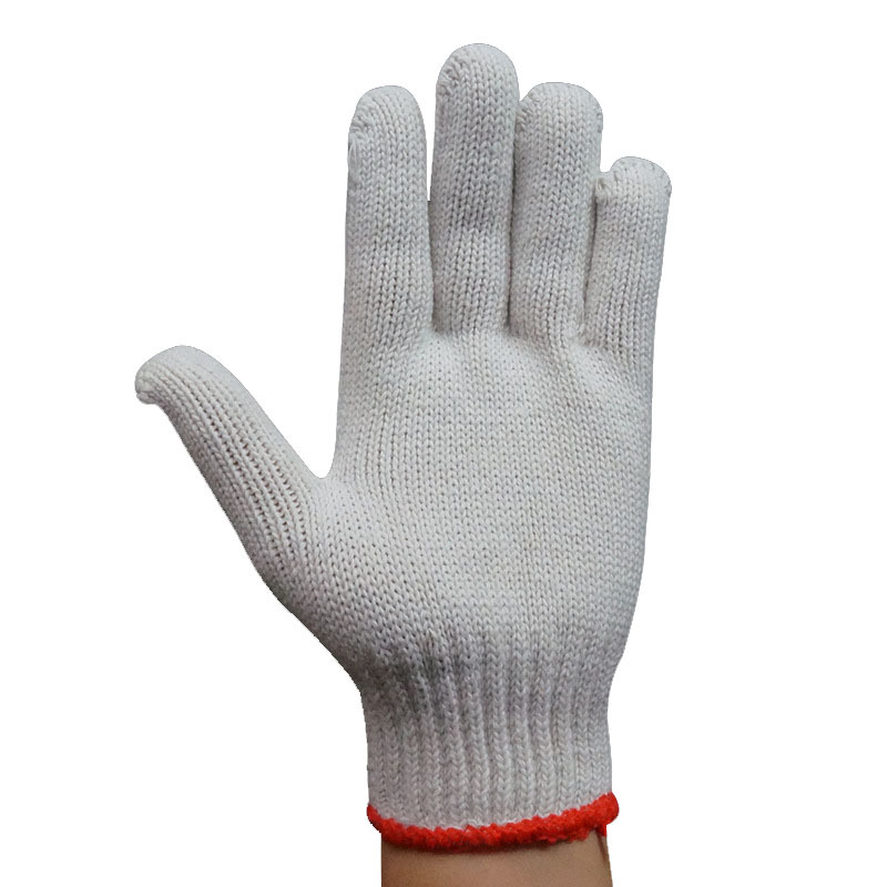  Gloves Knitted Cotton Yarn Cotton Thread Nylon Protection Cotton Gloves Work Non-Slip Thickened Nylon Gloves