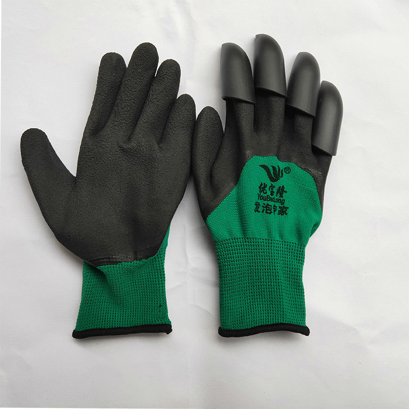 Latex Gloves Garden Garden Dipping and Digging Gloves 4-Claw Universal Protective Labor Gloves Nylon Gloves