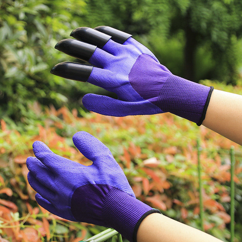 Latex Gloves Garden Garden Dipping and Digging Gloves 4-Claw Universal Protective Labor Gloves Nylon Gloves