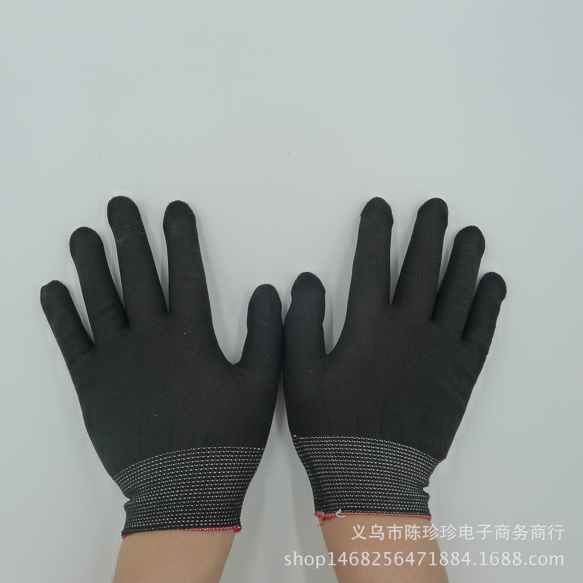 Dust free working electronic picking black protective gloves automatic locking 13 pin nylon gloves