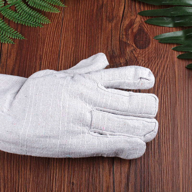  Full Lining White Nail Cloth Arc-Welder&#039;s Gloves Wear-Resistant Oil-Resistant Lengthened Labor Gloves Canvas Gloves
