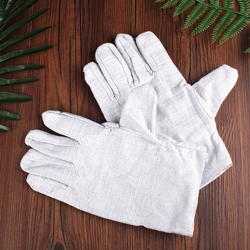 White Nail Cloth Arc-Welder&#039;s Gloves Wear-Resistant Oil-Resistant Lengthened Labor Gloves Canvas Gloves