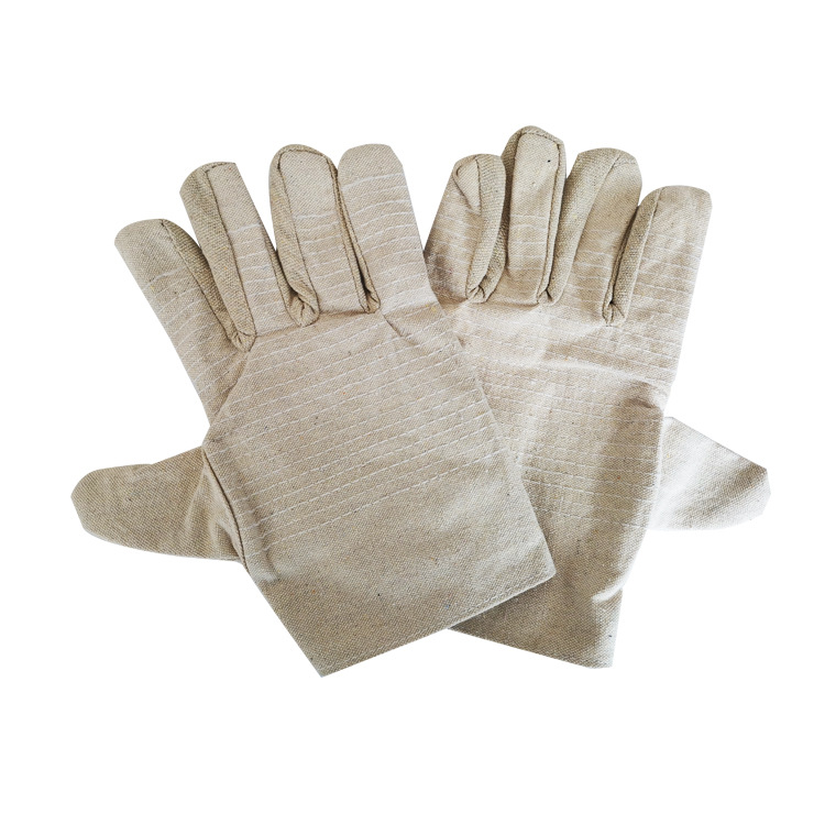 SOURCE Factory Goods Double-Layer Full Lining Thickening and Wear-Resistant 24 Lines Huangjia Cloth White Nail Cloth Arc-Welder&#039;s Gloves Canvas Gloves