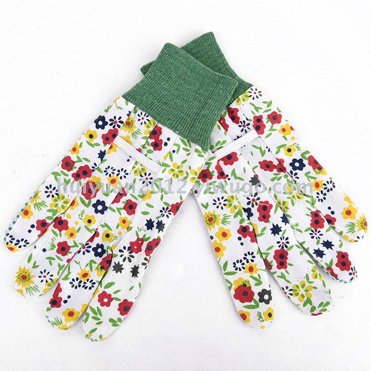 Garden gardening rubber canvas gloves wear resistant, breathable, durable, soft and comfortable durable flowers
