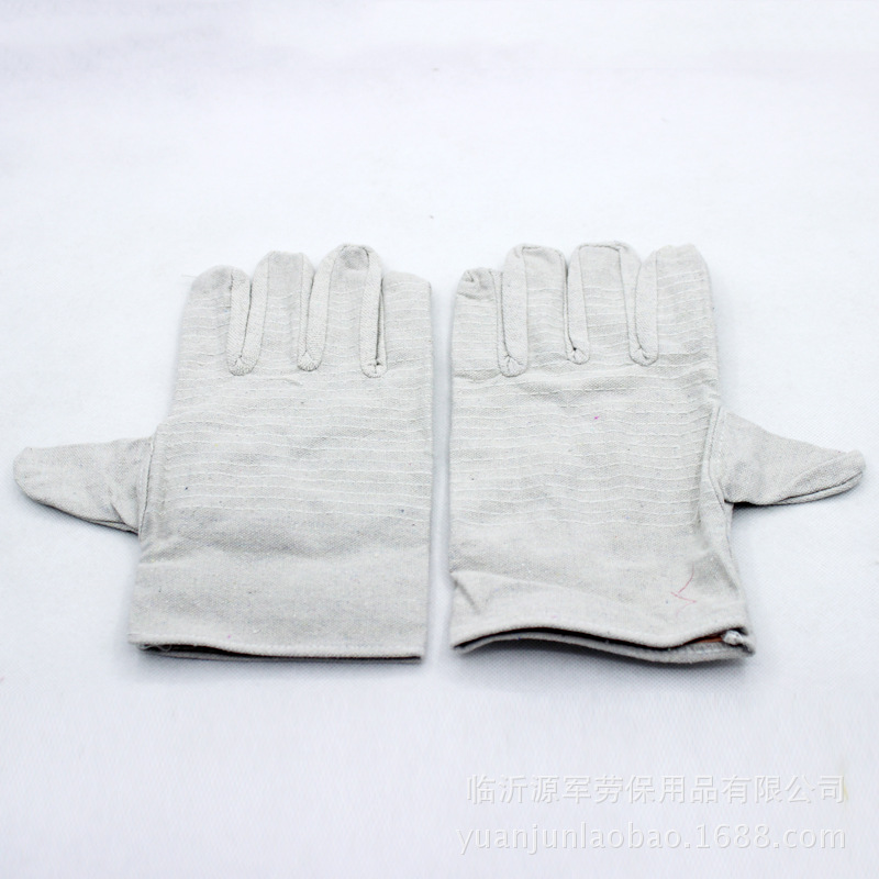 24-Line Double-Layer Canvas Gloves Full Lining Thickened Arc-Welder&#039;s Gloves Work Durable Grinding Welder Canvas Gloves