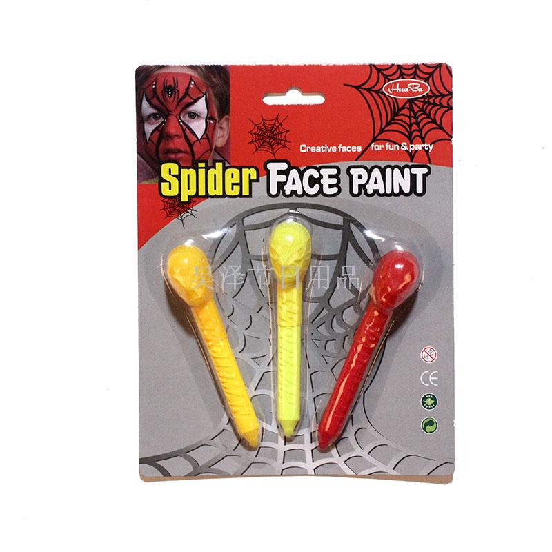 Halloween Wax Stick Body Painting Spider-Man Crayon Masquerade Dress up Props Clown Fans Face Color Brush