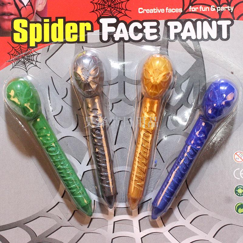 Halloween Wax Stick Body Painting Spider-Man Crayon Masquerade Dress up Props Clown Fans Face Color Brush