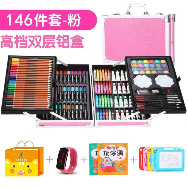 Children&#039;s Drawing Board Gift Watercolor Pen Painting Kit Washable Color Pencil Drawing Color Pencil Writing Brush Wax Crayon Oil Pastels