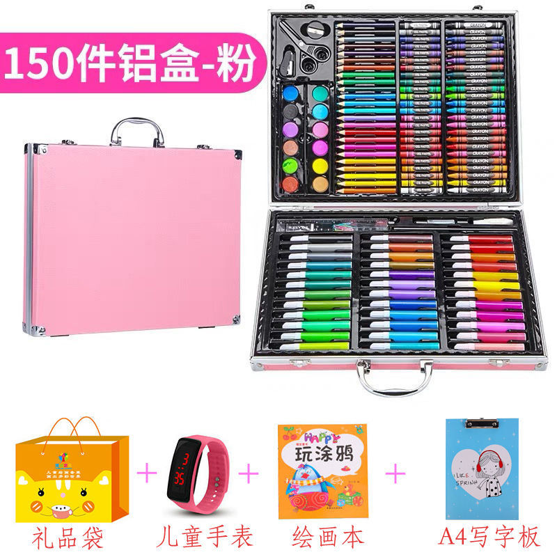Children&#039;s Drawing Board Gift Watercolor Pen Painting Kit Washable Color Pencil Drawing Color Pencil Writing Brush Wax Crayon Oil Pastels